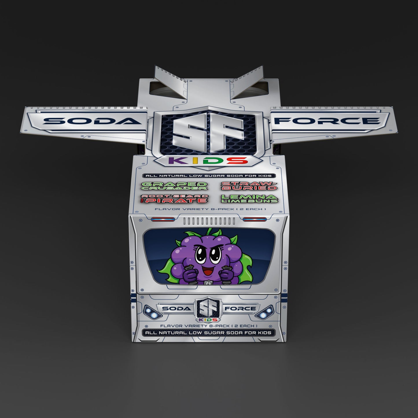 Soda Force Kids SF-24 Spacecraft - Variety 8-Pack, Soda for Kids